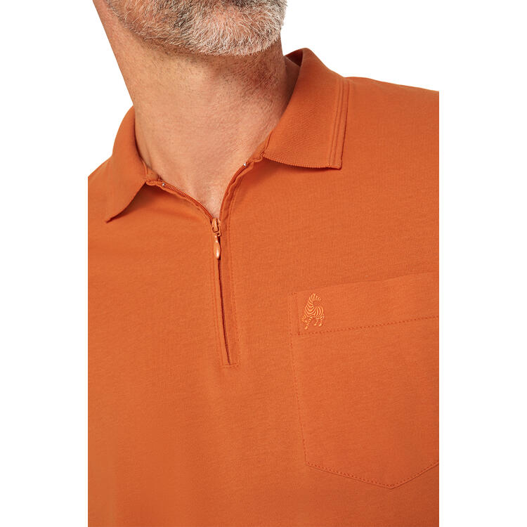 Jacques Britt Herren Polohemd langarm mit Zipp
