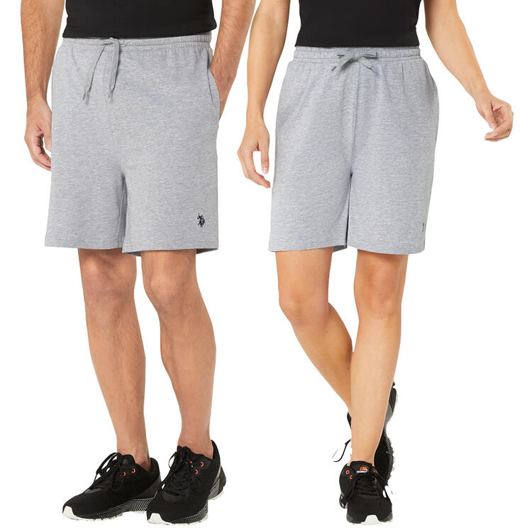 Auf diesem Bild sehen Sie U.S. POLO ASSN. Jersey-Shorts unisex, leicht und sportlich in der Farbe grau-melange