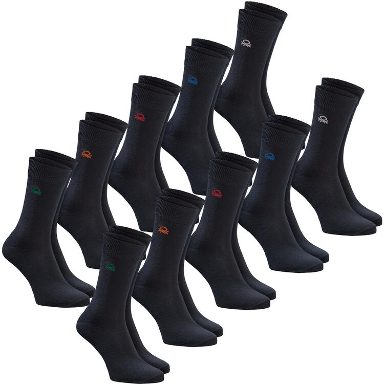 Auf diesem Bild sehen Sie Benetton 10er Pack Socken f�r Damen und Herren in der Farbe dunkelblau