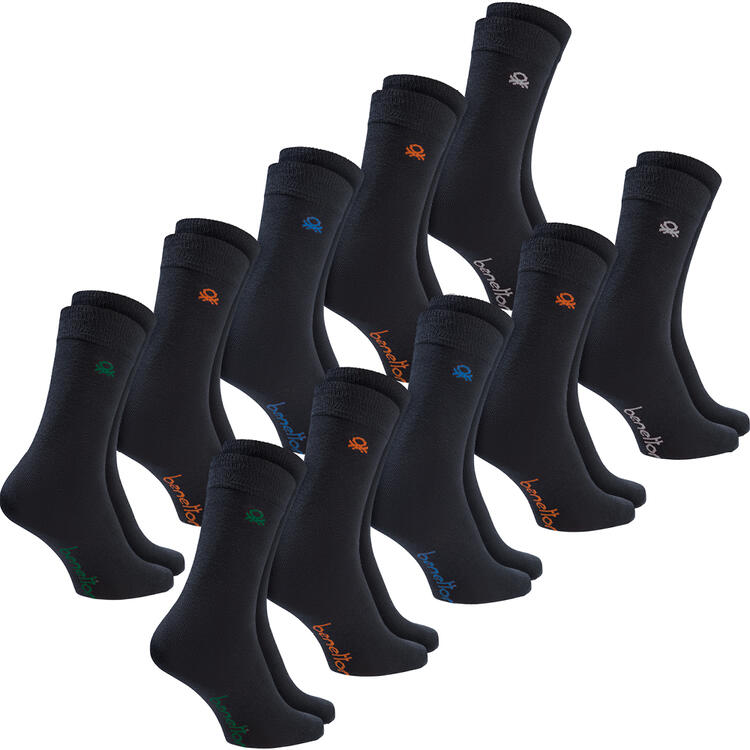Auf diesem Bild sehen Sie Benetton 10er Pack Socken f�r Damen und Herren in der Farbe dunkelblau