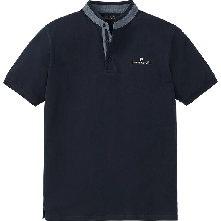 Auf diesem Bild sehen Sie Pierre Cardin Herren Henley-Shirt in der Farbe marine