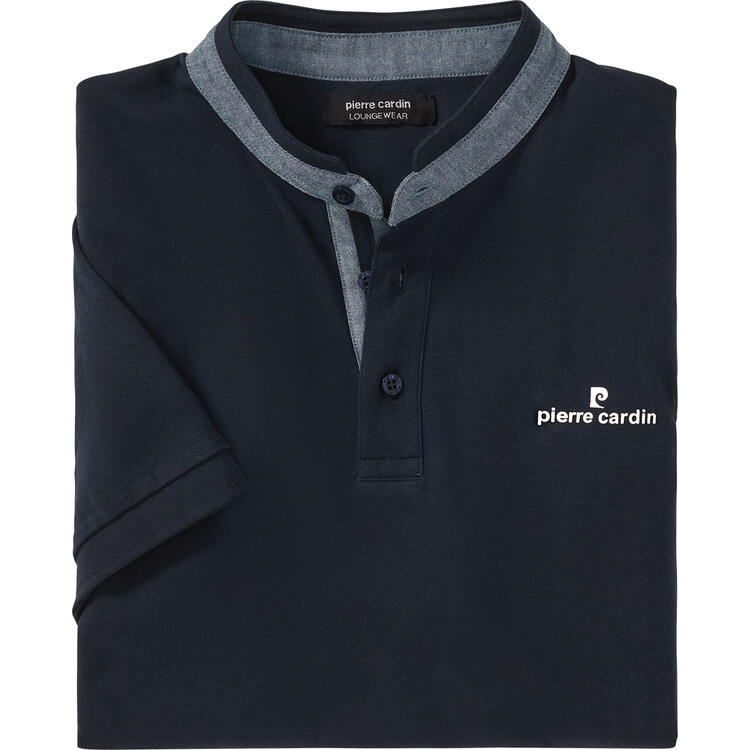 Auf diesem Bild sehen Sie Pierre Cardin Herren Henley-Shirt in der Farbe marine