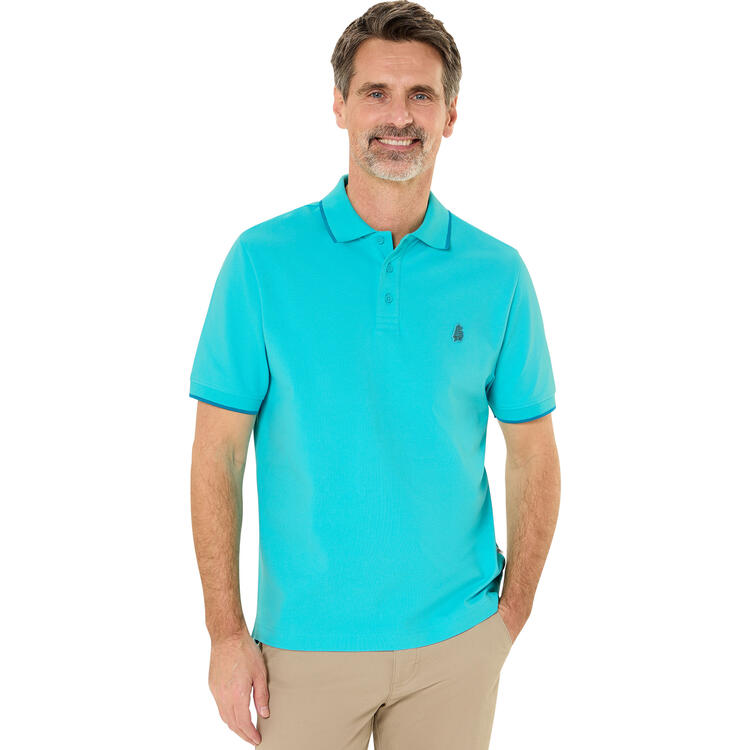 Auf diesem Bild sehen Sie Jacques Britt Herren Poloshirt kurzarm in der Farbe t�rkis
