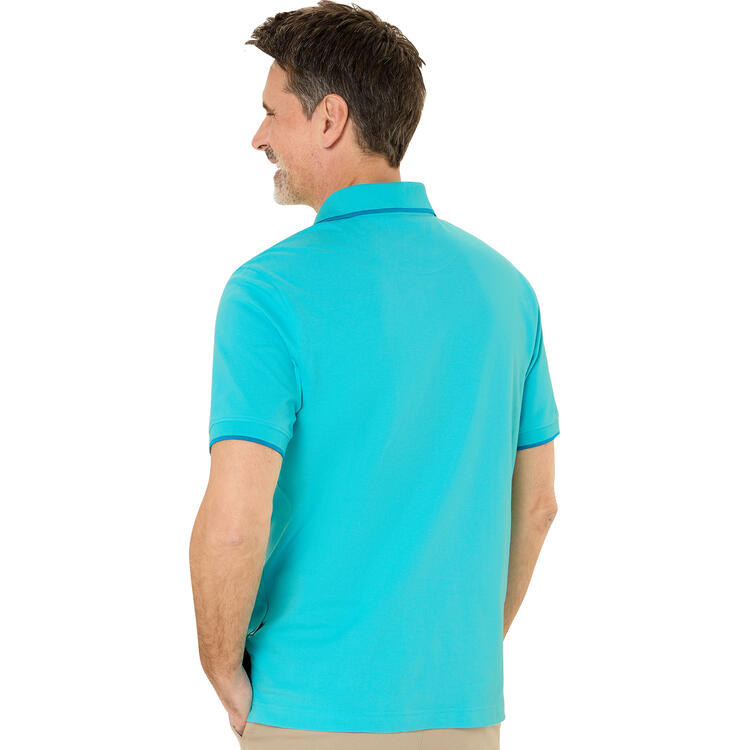 Auf diesem Bild sehen Sie Jacques Britt Herren Poloshirt kurzarm in der Farbe t�rkis