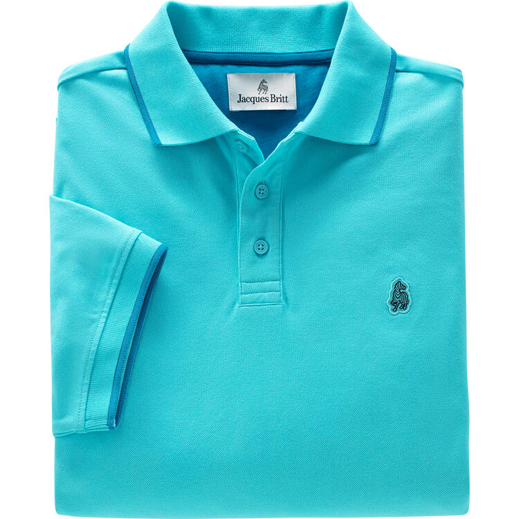 Auf diesem Bild sehen Sie Jacques Britt Herren Poloshirt kurzarm in der Farbe t�rkis