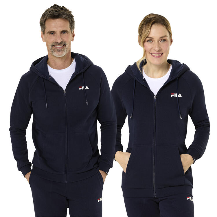 Auf diesem Bild sehen Sie FILA Sweatjacke mit Kapuze unisex in der Farbe marine