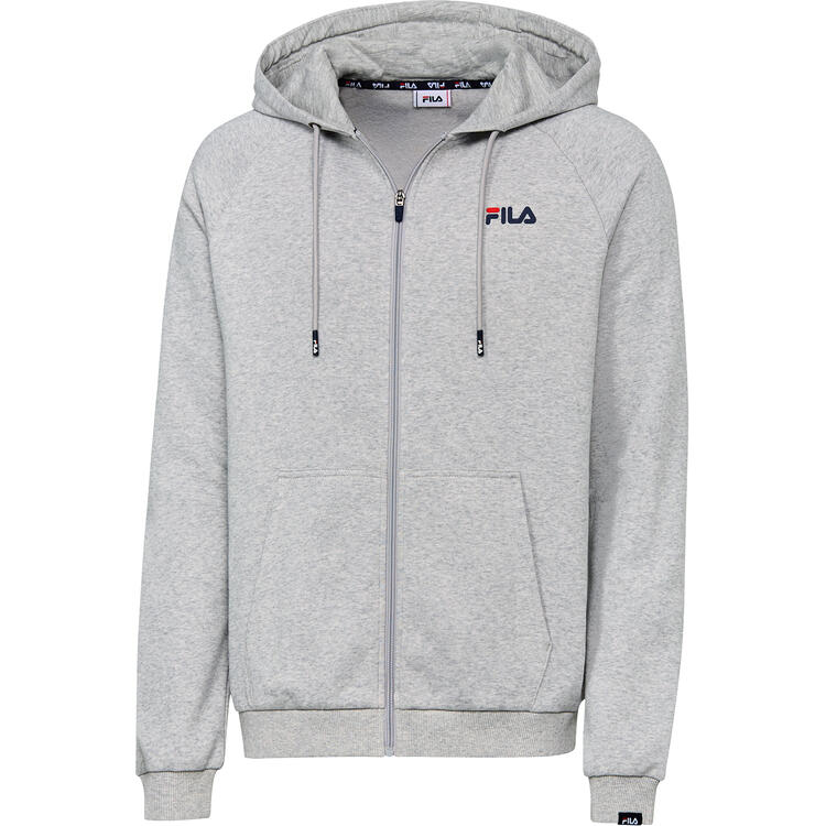 Auf diesem Bild sehen Sie FILA Sweatjacke mit Kapuze unisex in der Farbe grau-melange
