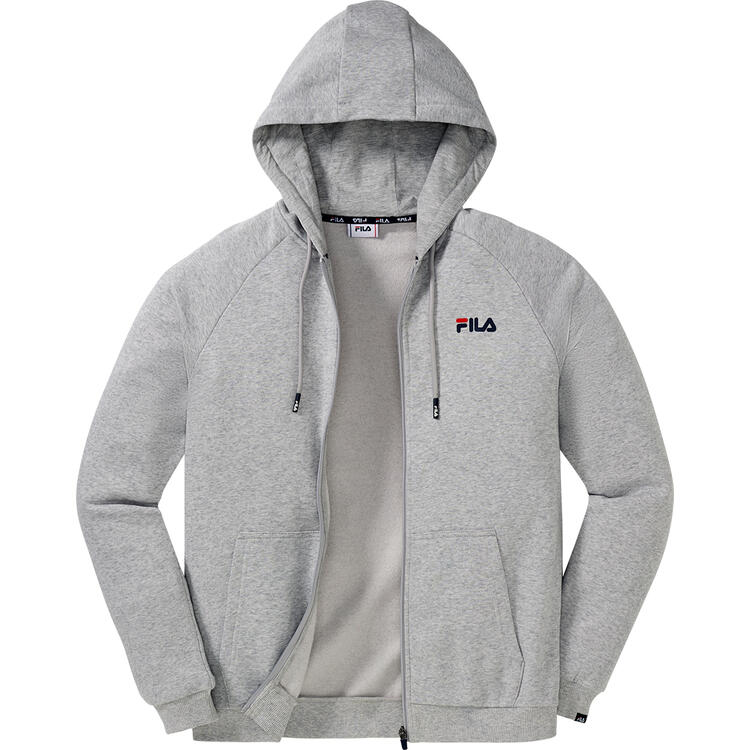 Auf diesem Bild sehen Sie FILA Sweatjacke mit Kapuze unisex in der Farbe grau-melange