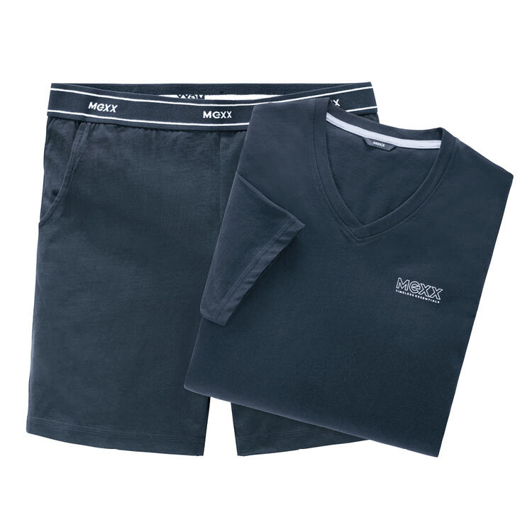 Auf diesem Bild sehen Sie Mexx Herren Pyjama kurz in der Farbe marine