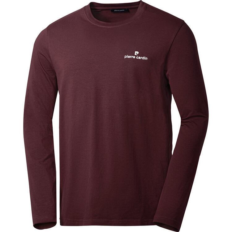 Auf diesem Bild sehen Sie Pierre Cardin Herren Pyjama lang in der Farbe bordeaux