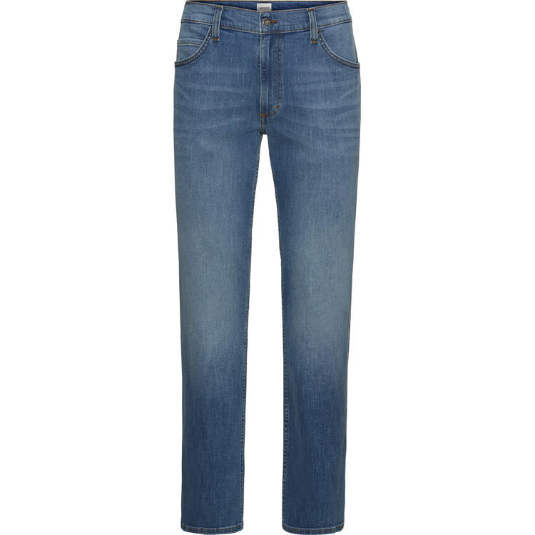 Auf diesem Bild sehen Sie Mustang Herren Stretch-Jeans in der Farbe mittelblau