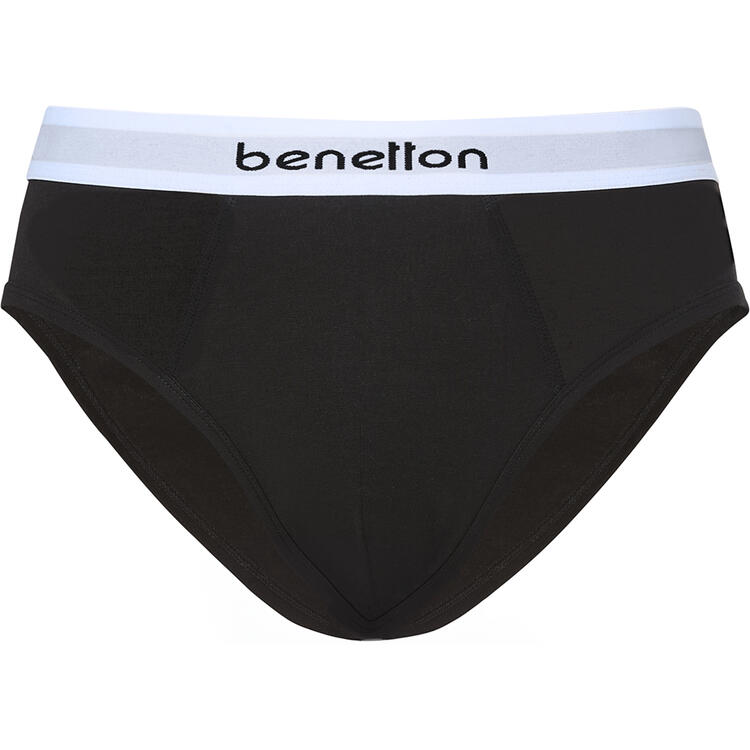 Auf diesem Bild sehen Sie Benetton 3er Pack Herren Slips in der Farbe schwarz
