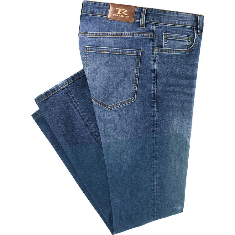 Auf diesem Bild sehen Sie Tom Ramsey Herren Stretch-Jeans in der Farbe mittelblau