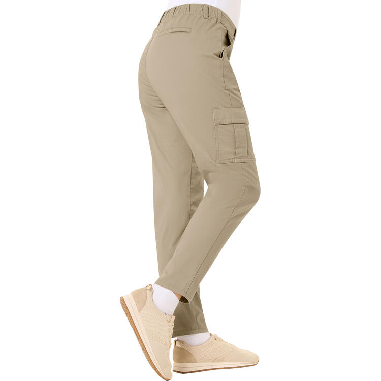 Auf diesem Bild sehen Sie Emilia Parker Damen Cargohose in der Farbe sand