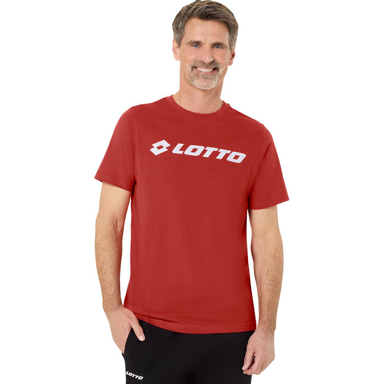 Auf diesem Bild sehen Sie Lotto Herren T-Shirt kurzarm in der Farbe terrakotta