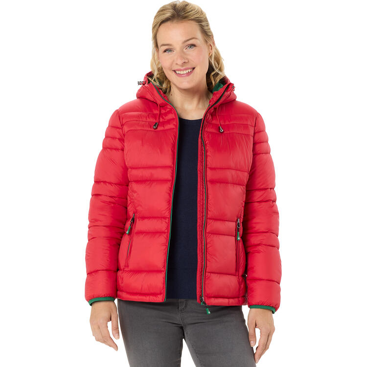 Auf diesem Bild sehen Sie Benetton Damen Steppjacke in der Farbe rot