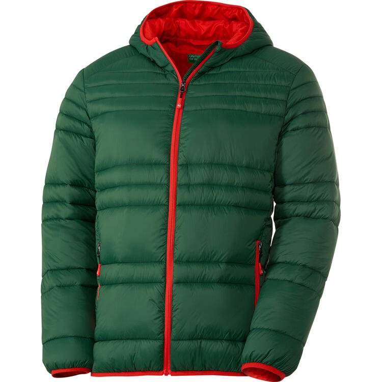 Auf diesem Bild sehen Sie Benetton Herren Steppjacke in der Farbe gr�n