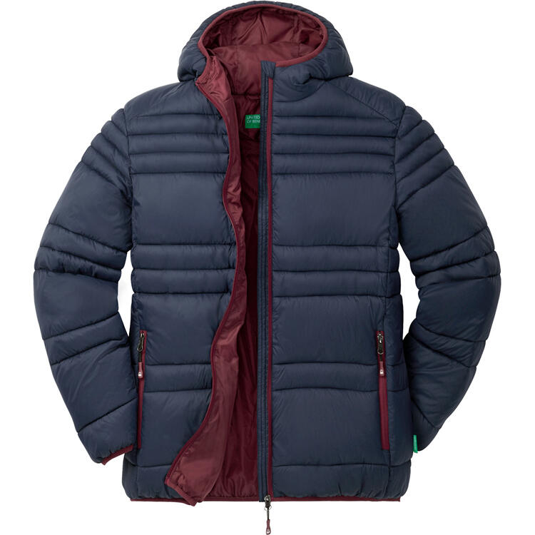 Auf diesem Bild sehen Sie Benetton Herren Steppjacke in der Farbe marine