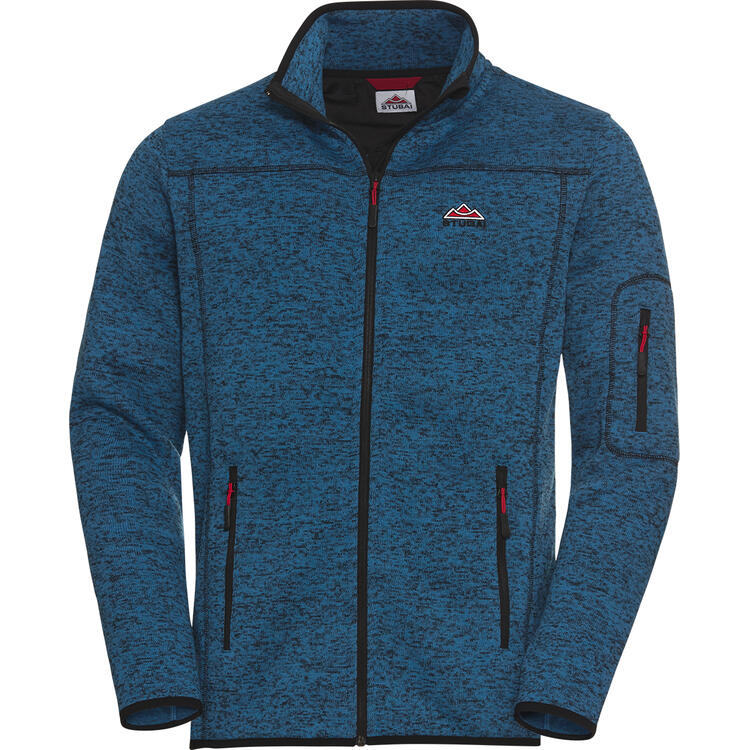 Auf diesem Bild sehen Sie Stubai Herren Strickfleece-Jacke in der Farbe blau-melange