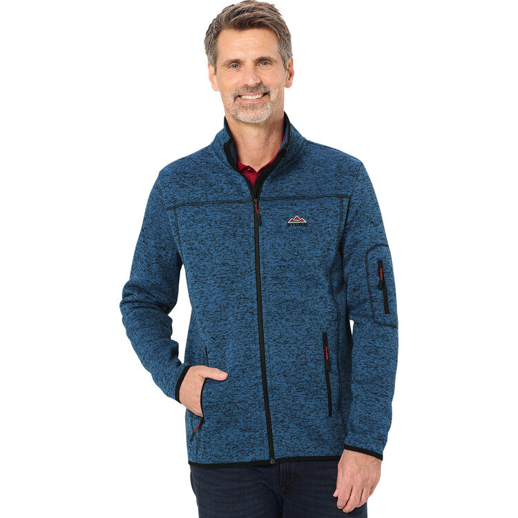 Auf diesem Bild sehen Sie Stubai Herren Strickfleece-Jacke in der Farbe blau-melange