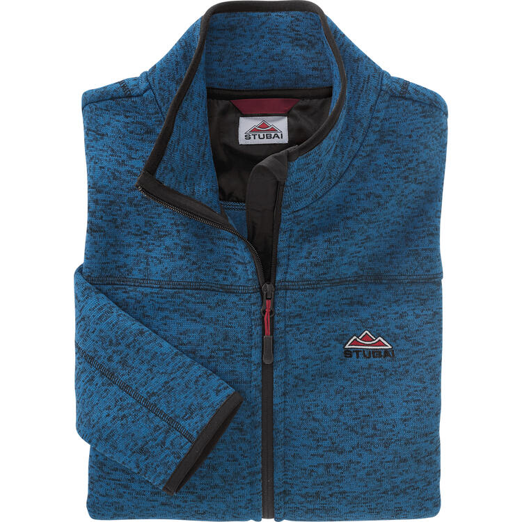 Auf diesem Bild sehen Sie Stubai Herren Strickfleece-Jacke in der Farbe blau-melange