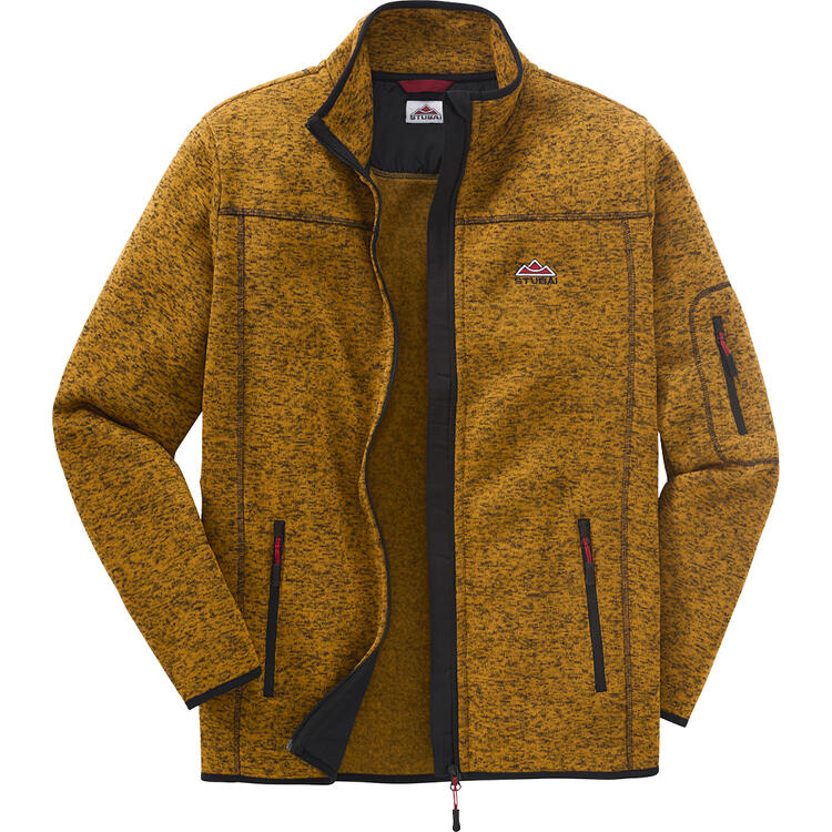 Auf diesem Bild sehen Sie Stubai Herren Strickfleece-Jacke in der Farbe messing