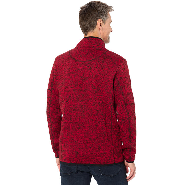 Auf diesem Bild sehen Sie Stubai Herren Strickfleece-Jacke in der Farbe rot-melange