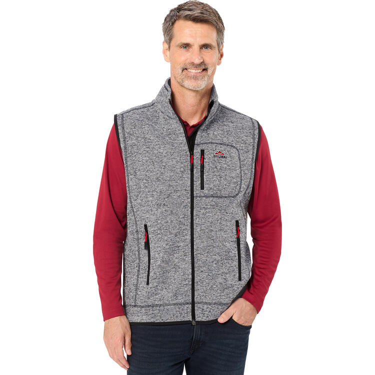 Auf diesem Bild sehen Sie Stubai Herren Strickfleece-Weste in der Farbe grau-melange