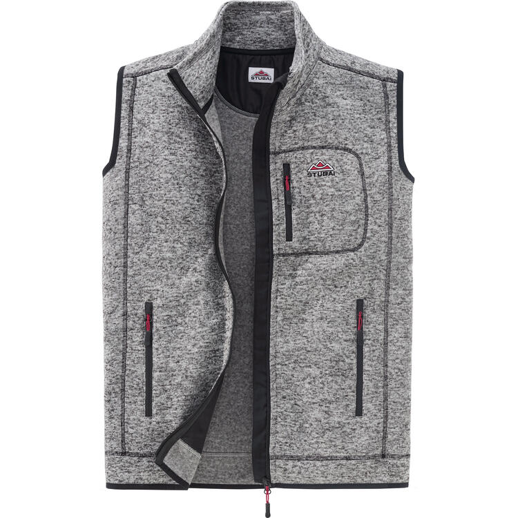 Auf diesem Bild sehen Sie Stubai Herren Strickfleece-Weste in der Farbe grau-melange