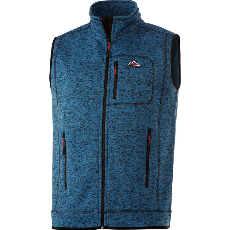 Auf diesem Bild sehen Sie Stubai Herren Strickfleece-Weste in der Farbe blau-melange