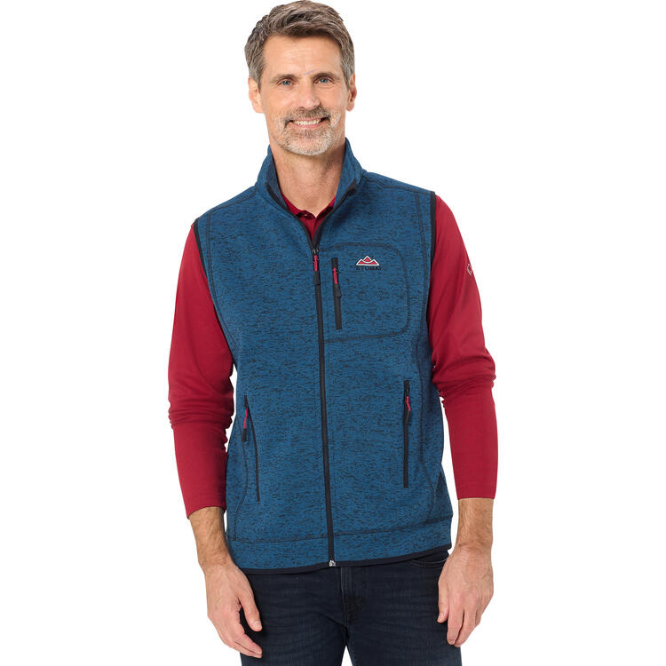 Auf diesem Bild sehen Sie Stubai Herren Strickfleece-Weste in der Farbe blau-melange