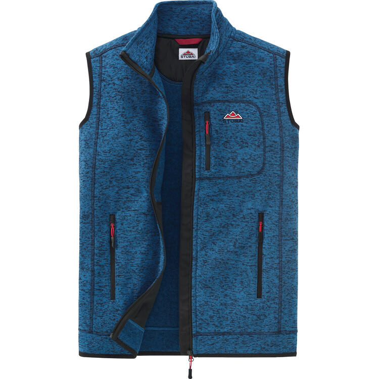 Auf diesem Bild sehen Sie Stubai Herren Strickfleece-Weste in der Farbe blau-melange