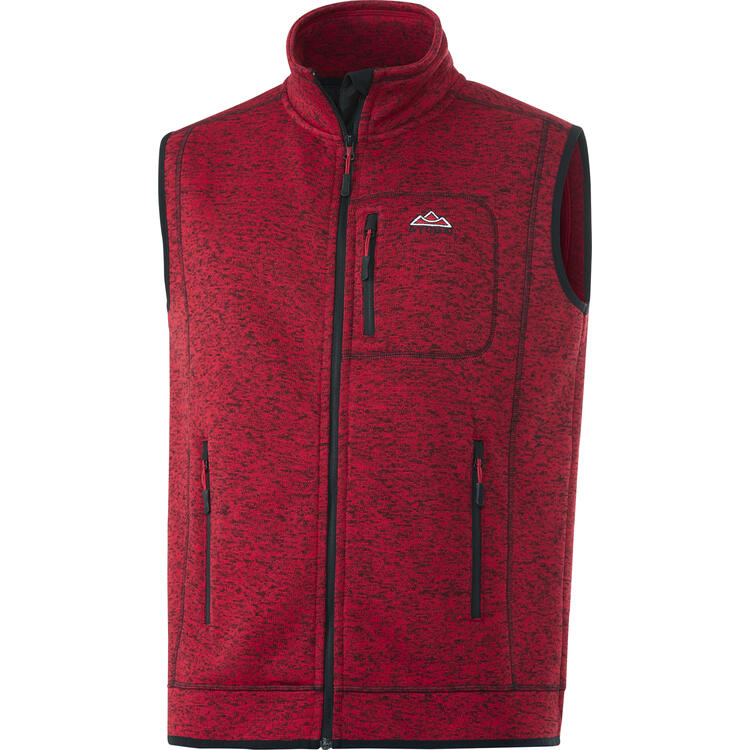 Auf diesem Bild sehen Sie Stubai Herren Strickfleece-Weste in der Farbe rot-melange