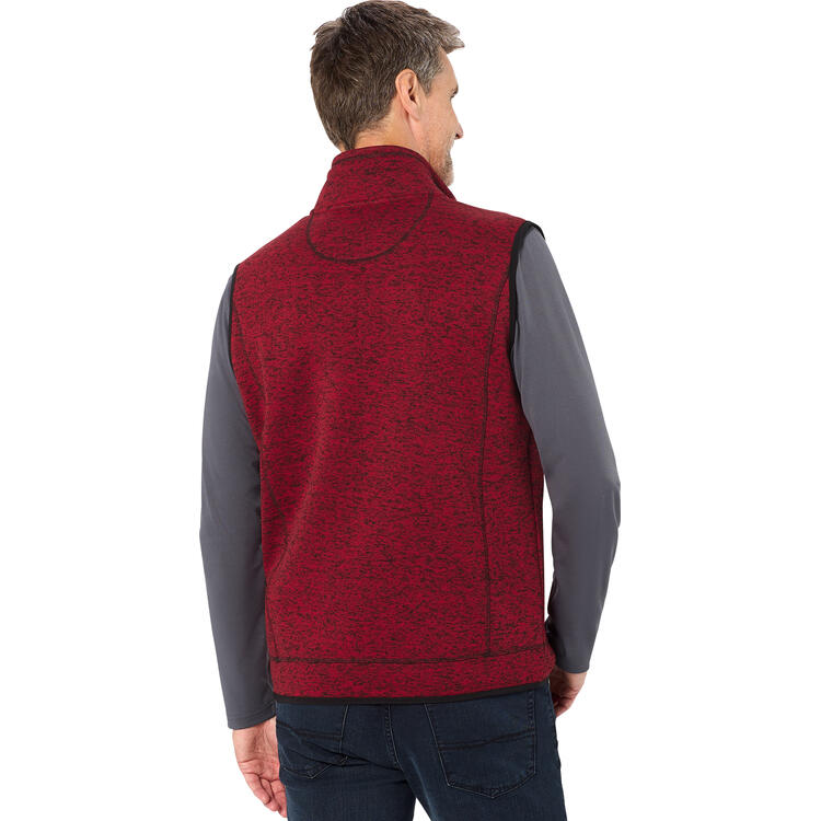 Auf diesem Bild sehen Sie Stubai Herren Strickfleece-Weste in der Farbe rot-melange