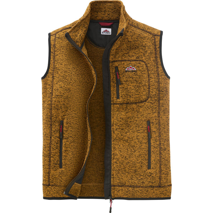 Auf diesem Bild sehen Sie Stubai Herren Strickfleece-Weste in der Farbe messing