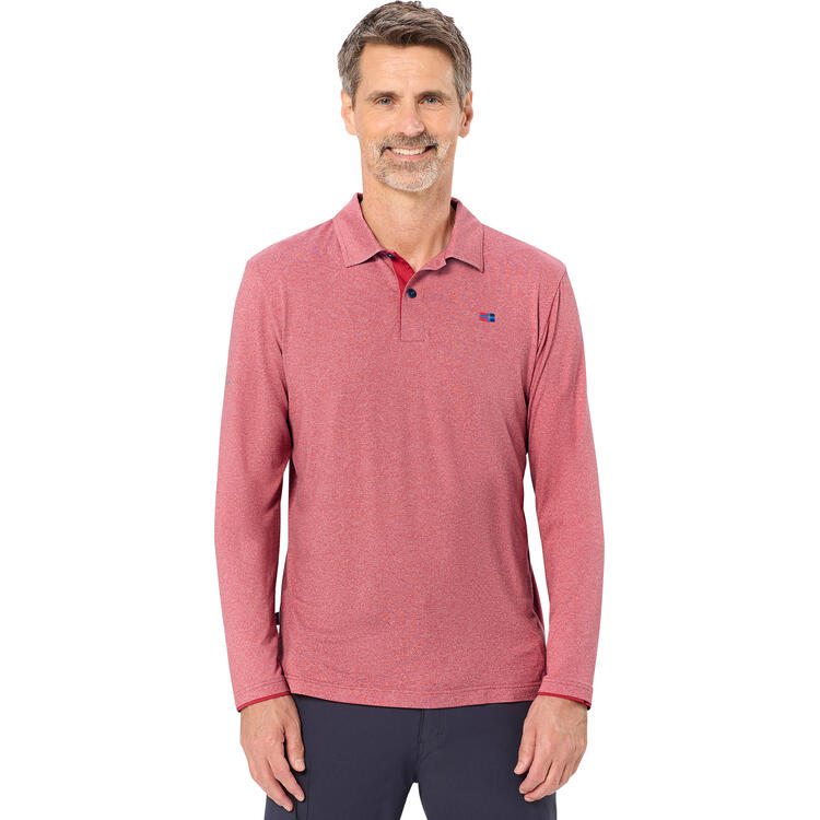 Auf diesem Bild sehen Sie Spitzbergen Herren Funktionspoloshirt langarm in der Farbe rot