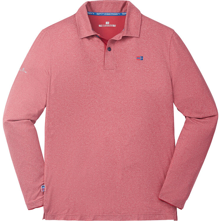 Auf diesem Bild sehen Sie Spitzbergen Herren Funktionspoloshirt langarm in der Farbe rot