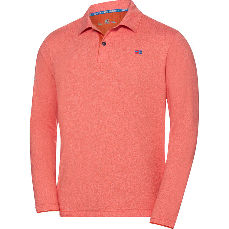 Auf diesem Bild sehen Sie Spitzbergen Herren Funktionspoloshirt langarm in der Farbe orange