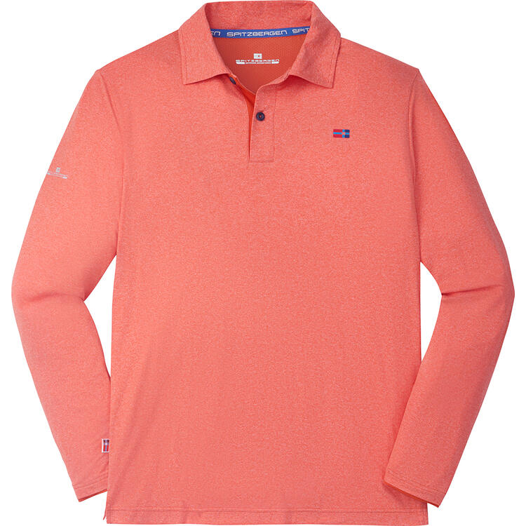 Auf diesem Bild sehen Sie Spitzbergen Herren Funktionspoloshirt langarm in der Farbe orange