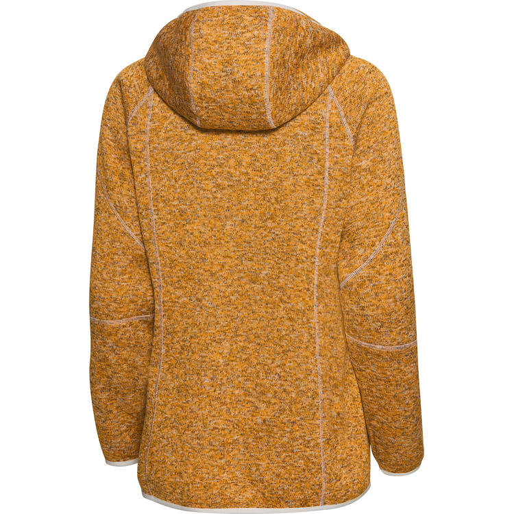 Auf diesem Bild sehen Sie Spitzbergen Damen Kapuzen-Strickfleecejacke in der Farbe gelb melange