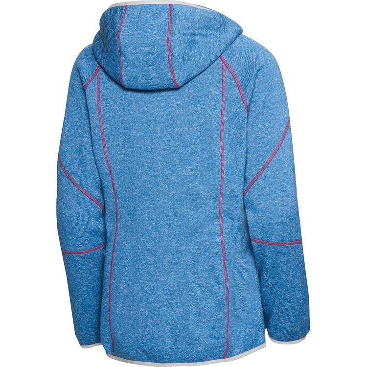 Auf diesem Bild sehen Sie Spitzbergen Damen Kapuzen-Strickfleecejacke in der Farbe blau-melange