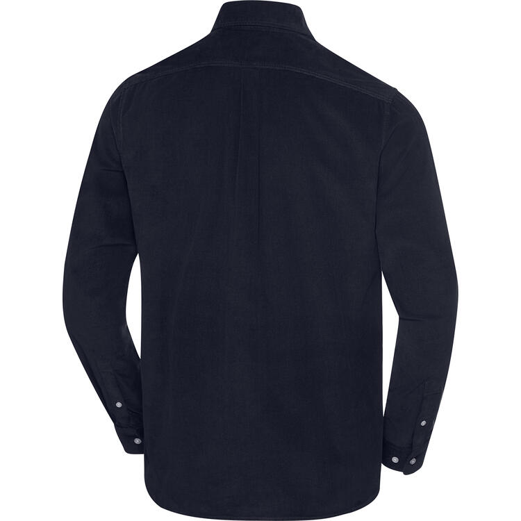 Auf diesem Bild sehen Sie Polo Sylt Herren Feincord-Hemd in der Farbe dunkelblau