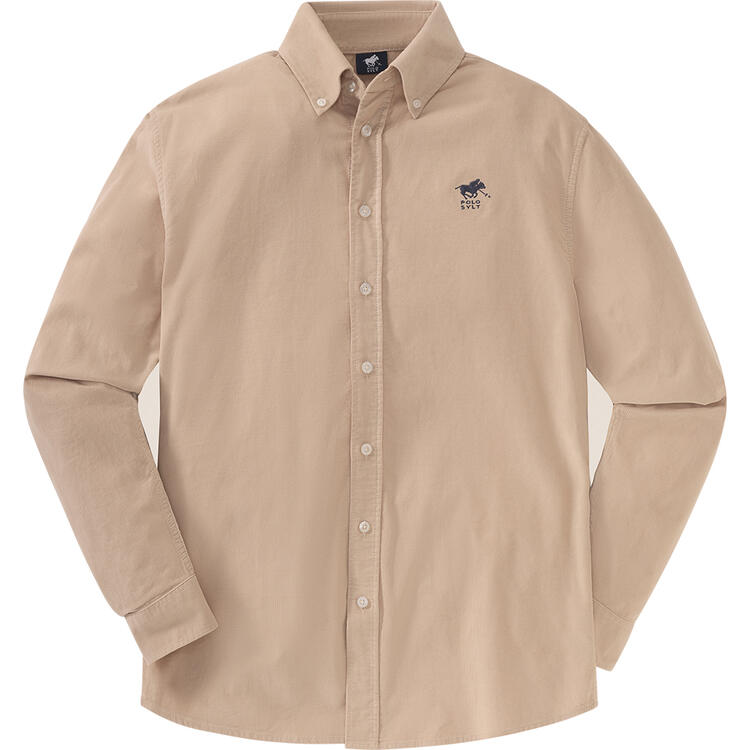 Auf diesem Bild sehen Sie Polo Sylt Herren Feincord-Hemd in der Farbe beige