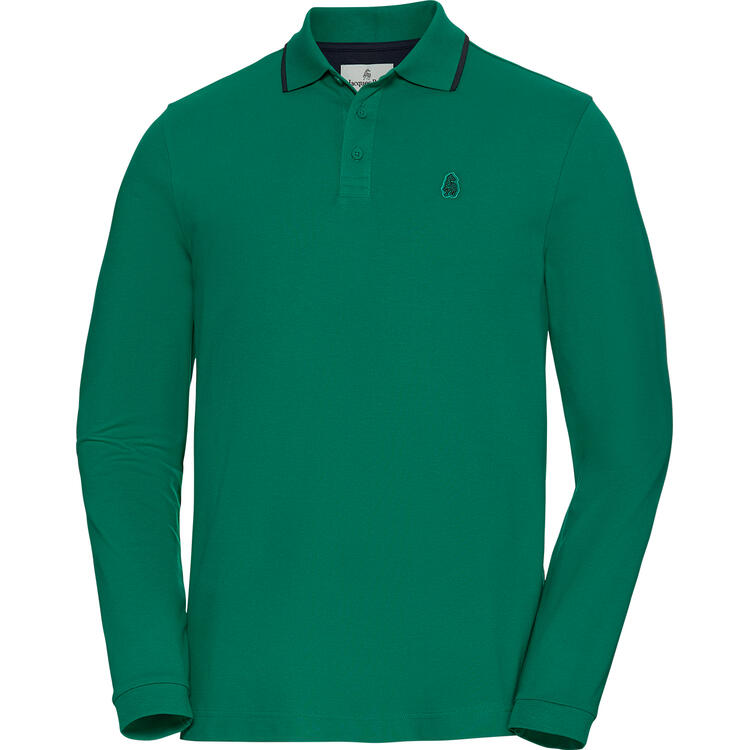 Auf diesem Bild sehen Sie Jacques Britt Herren Poloshirt Piqu langarm in der Farbe grn