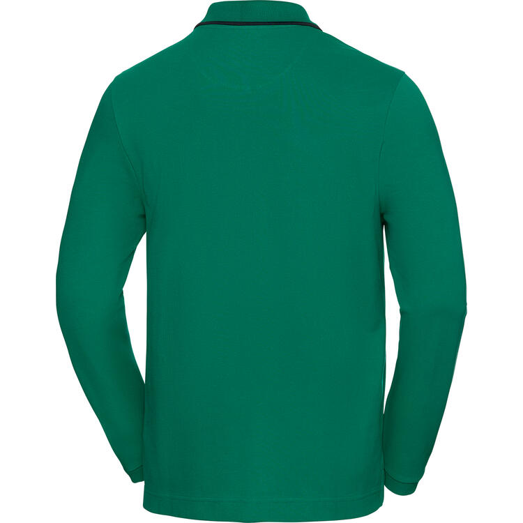 Auf diesem Bild sehen Sie Jacques Britt Herren Poloshirt Piqu langarm in der Farbe grn