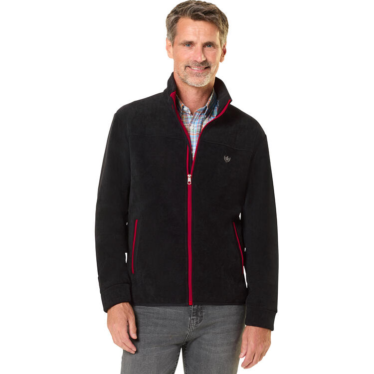 Auf diesem Bild sehen Sie Franco Bettoni Herren Cord-Fleecejacke in der Farbe schwarz