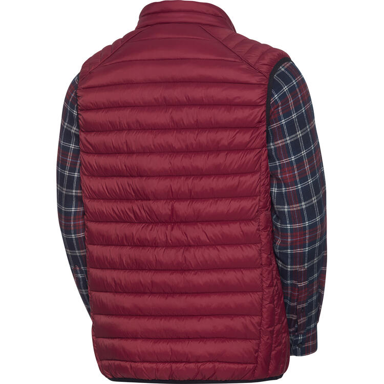 Auf diesem Bild sehen Sie Ducktail Herren-Set Weste und Flanellhemd in der Farbe bordeaux