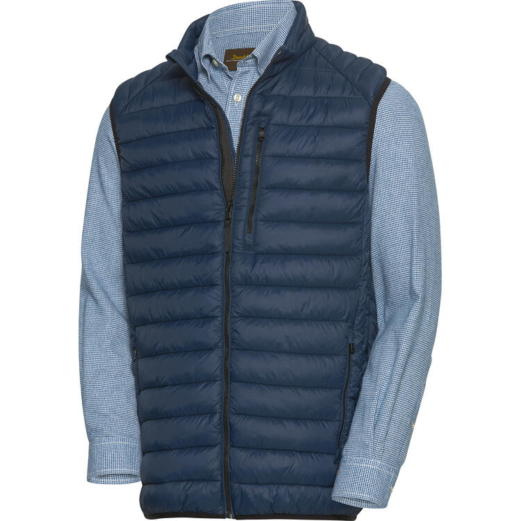 Auf diesem Bild sehen Sie Ducktail Herren-Set Weste und Flanellhemd in der Farbe marine