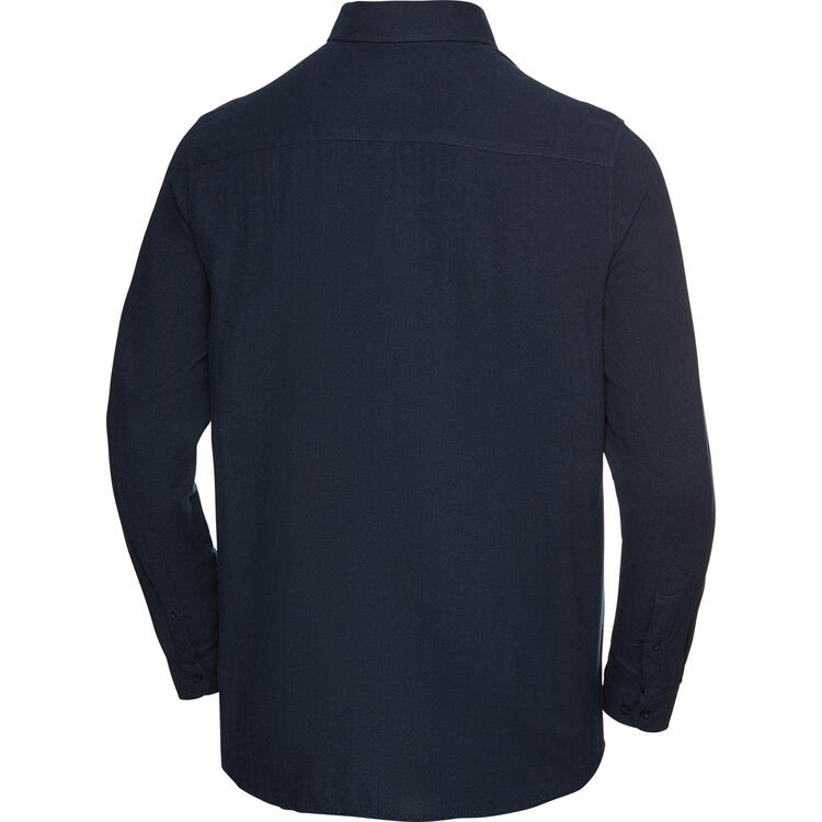 Auf diesem Bild sehen Sie Ducktail Herren-Flanellhemd in der Farbe blau