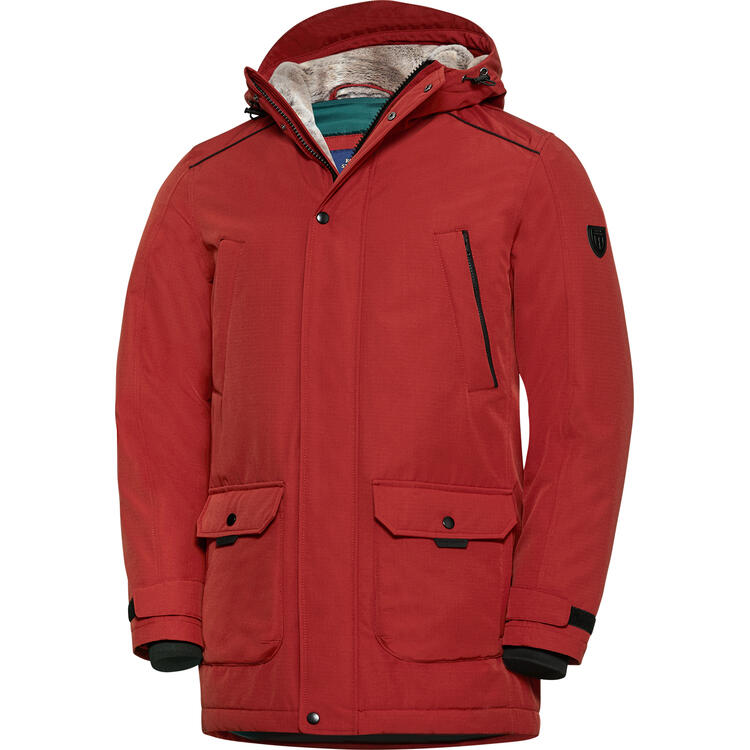 Auf diesem Bild sehen Sie Royal Spencer Herren Funktions-Parka mit Fell in der Farbe terrakotta